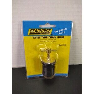 Seachoice Products 18801 Twist Type 1" Inch Brass Drain Plug w/ Neoprene Seal